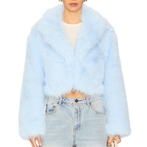 NEW Paris Cropped Faux Fur Jacket Size S